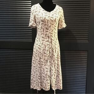 Brass & Roe Short Sleeve Button Down Ditsy Dress, Size XS